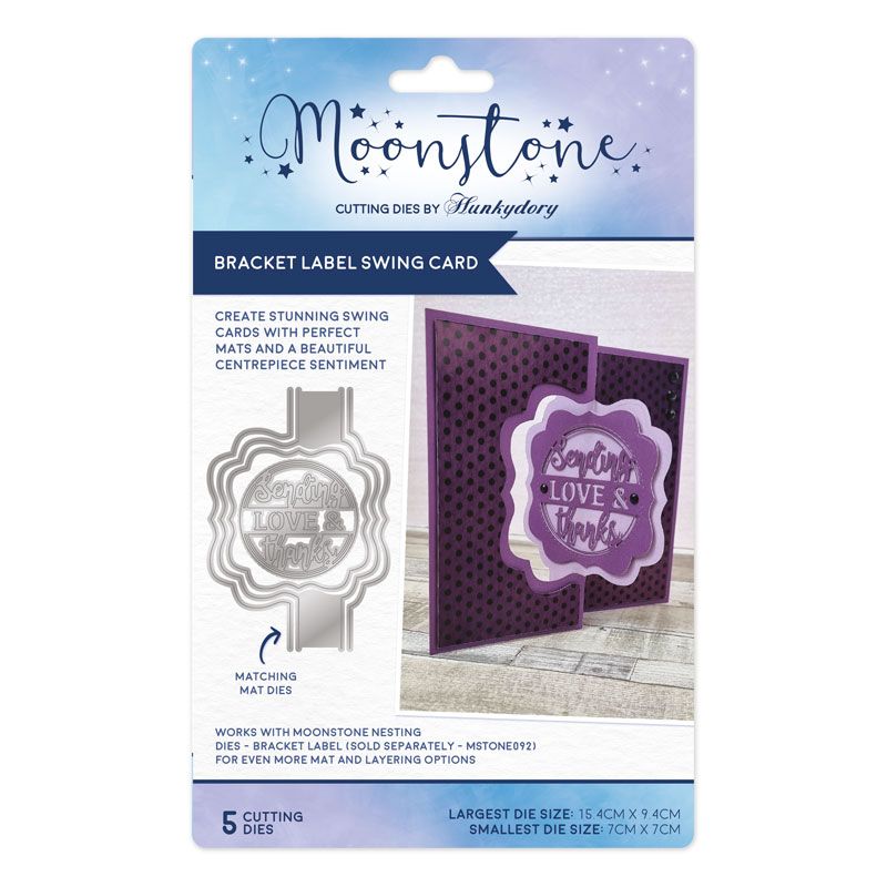 Moonstone Dies - Bracket Label Swing Card