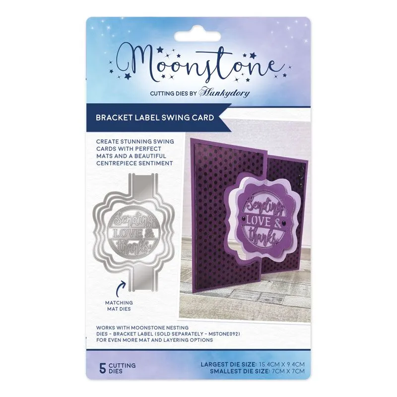 Moonstone Dies - Bracket Label Swing Card