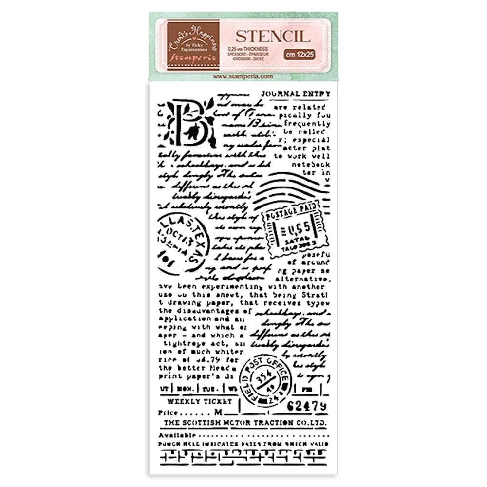 Create Happiness postcard stencil