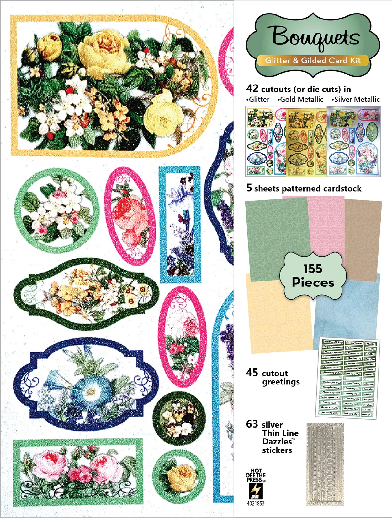 Bouquets Glitter & Gilded Quick Cards