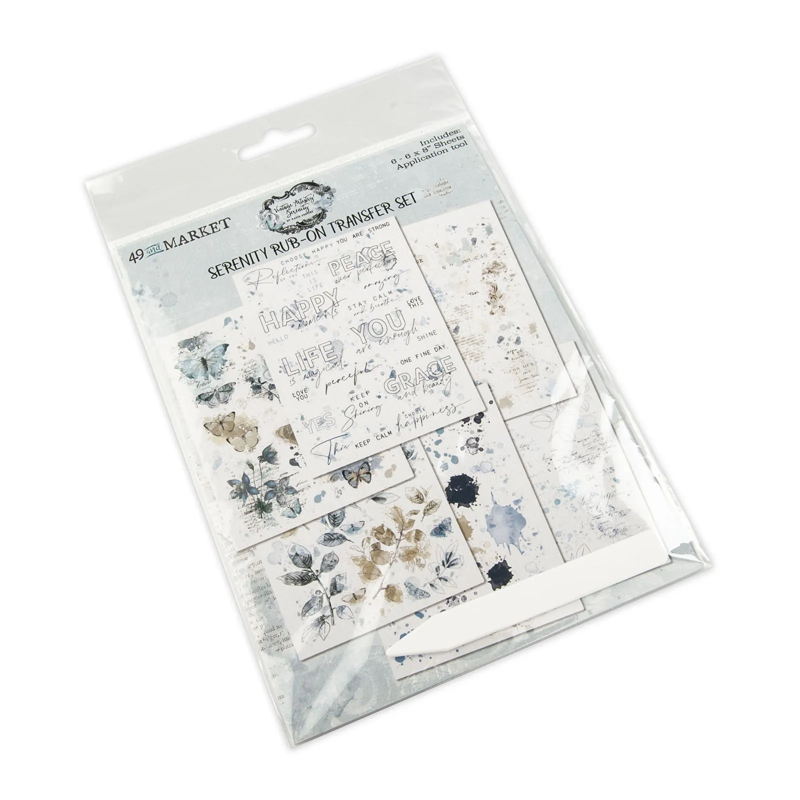 Serenity 6x8 Rub-on Transfer Set by Vintage Artistry