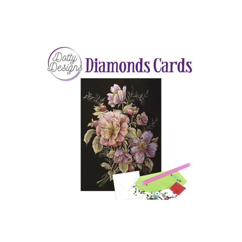 Purple Flowers Diamond Card