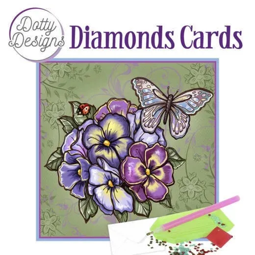 Purple Flowers Diamond Card