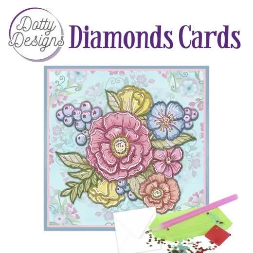 Pastel Flowers Diamond Card