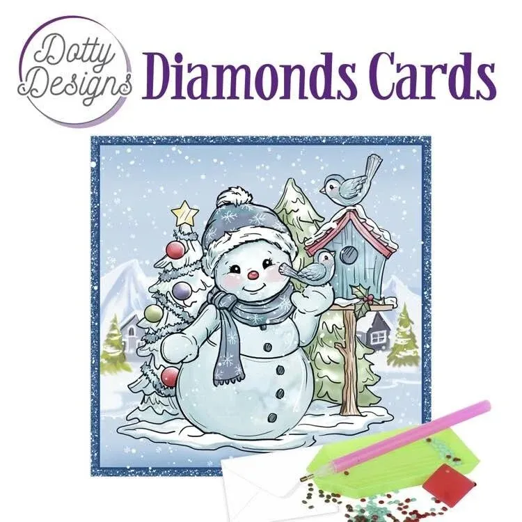 Snowman with Bird Diamond Card