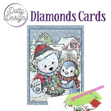 Christmas Bear & Penguin Diamond Card