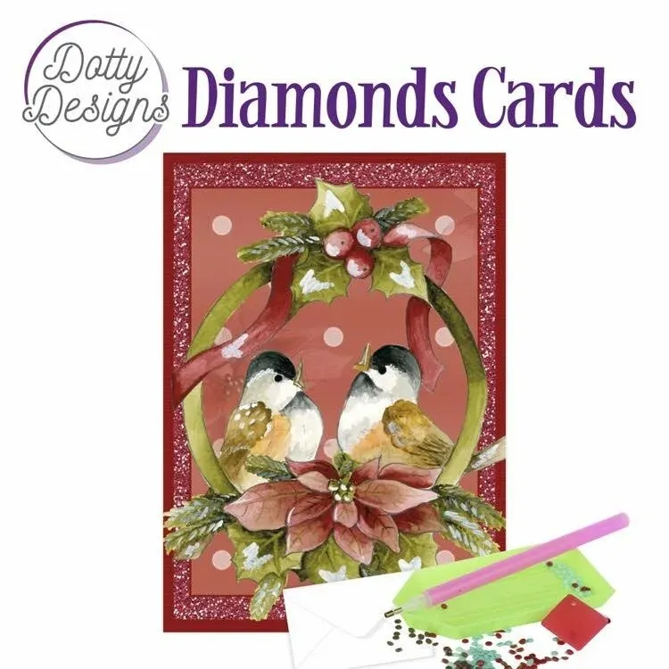 Birds in a Pendant Diamond Card