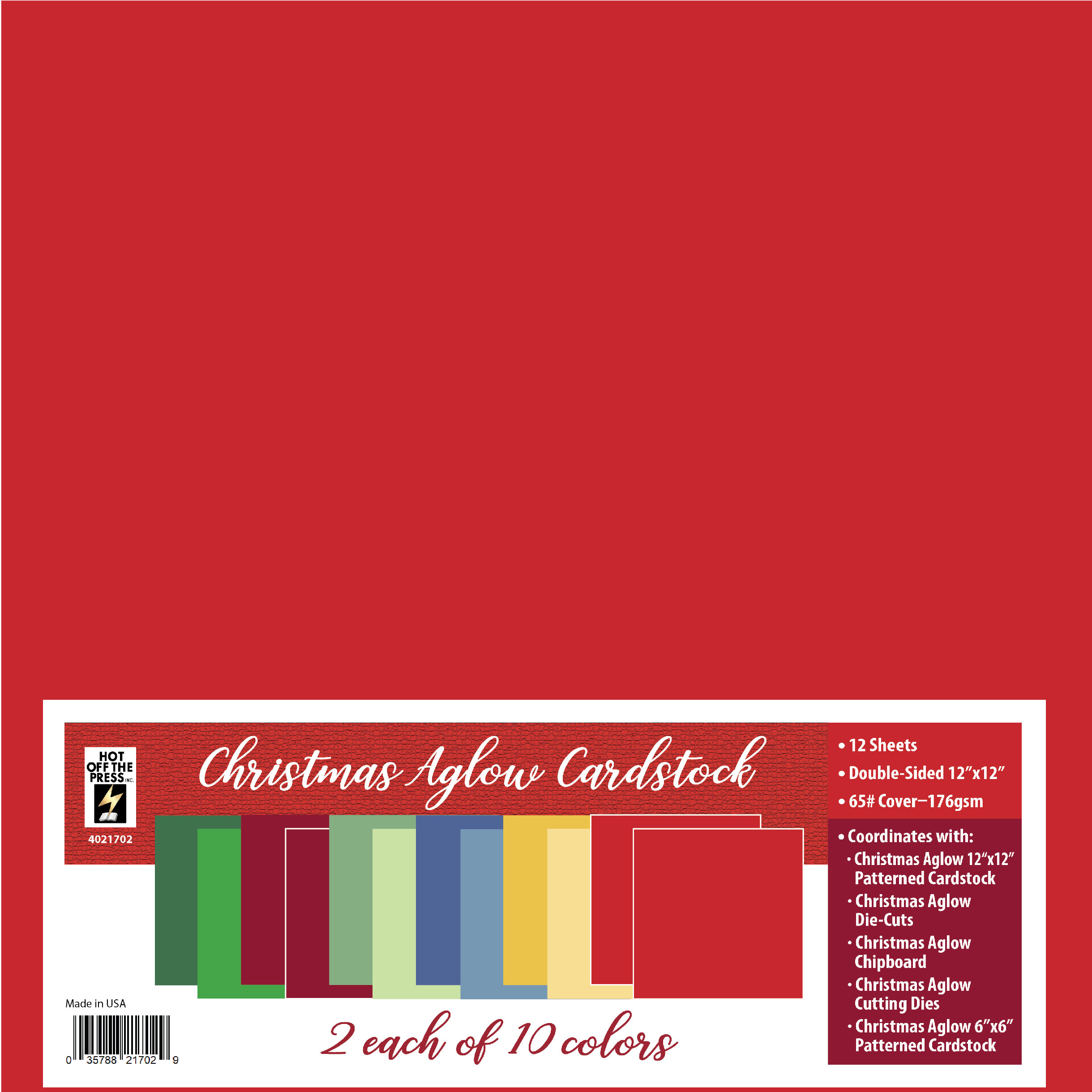 Christmas Aglow 12x12 Solid Cardstock