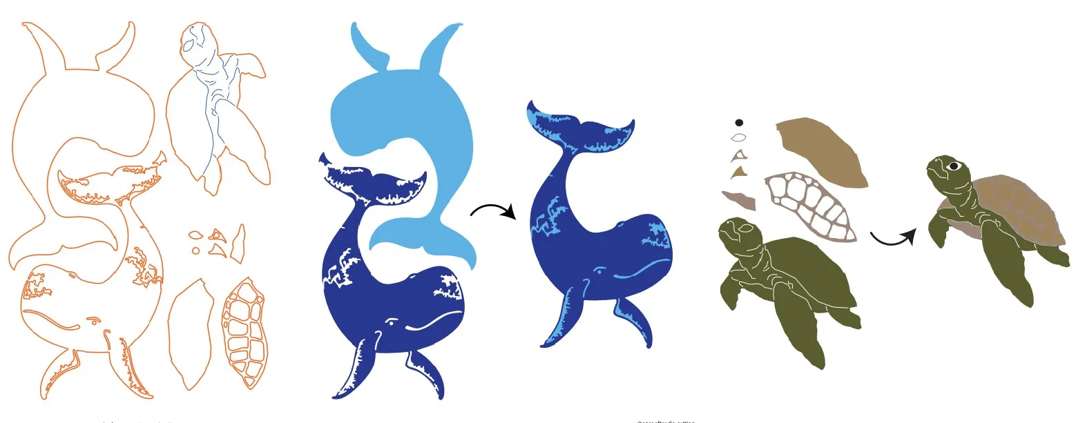 TEXTures Die Set Layering Sea Creatures | Deep Blue