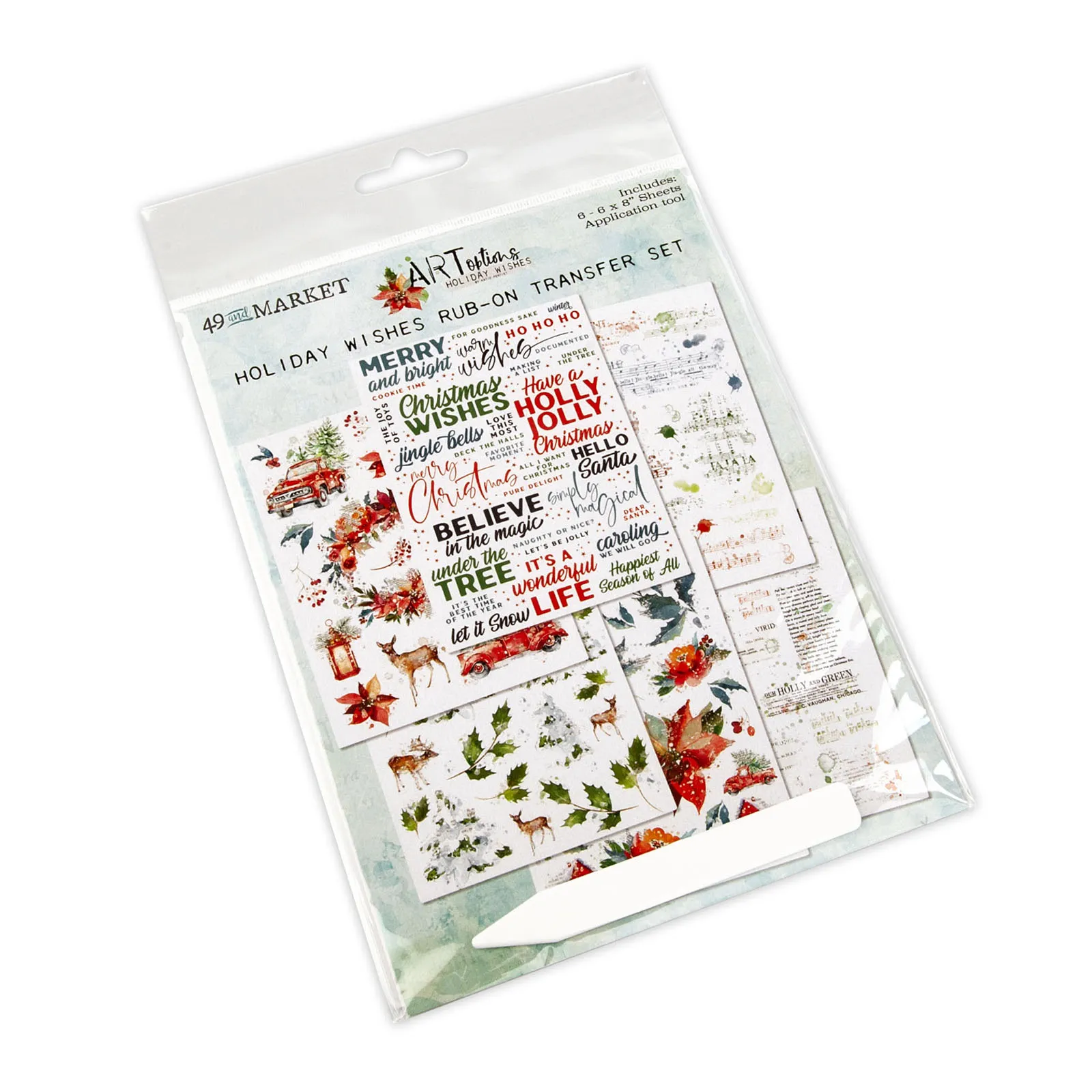 Holiday Wishes 6x8 Rub-on Transfer Set by ARToptions