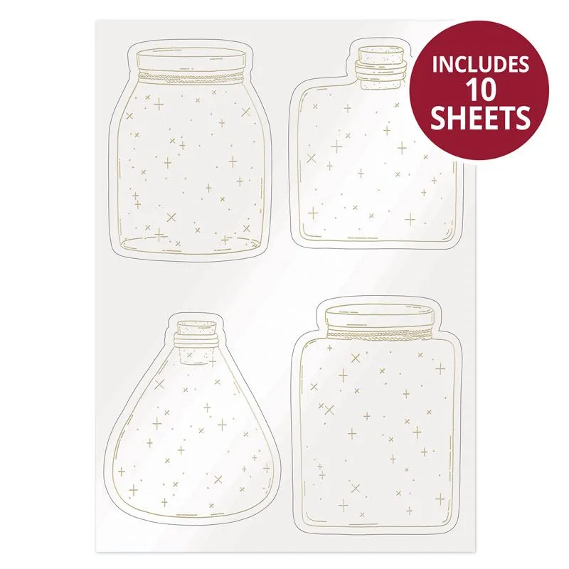 Festive Foiled & Die-Cut Acetate Jars, 40 pieces