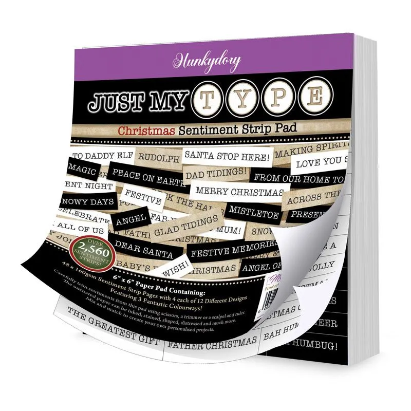 Just My Type Christmas Sentiment Strip Pad