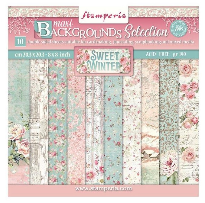 Sweet Winter Backgrounds 8x8 papers