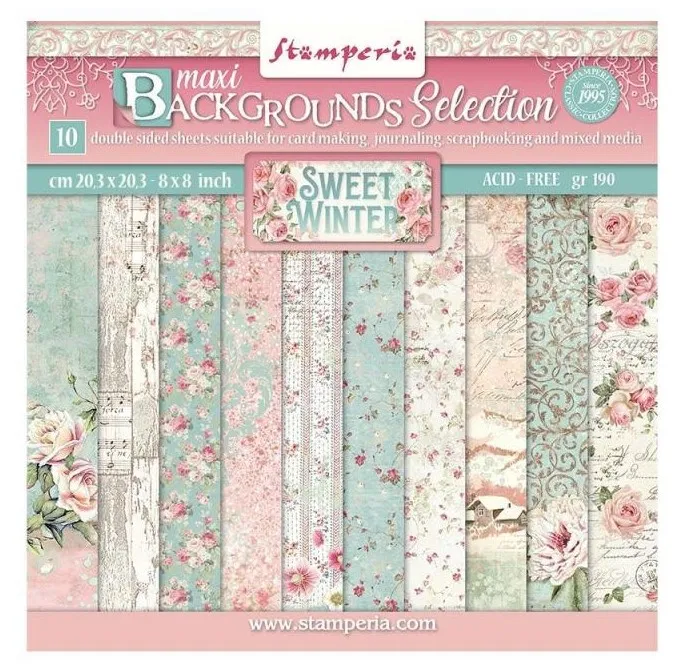 Sweet Winter Backgrounds 8x8 papers