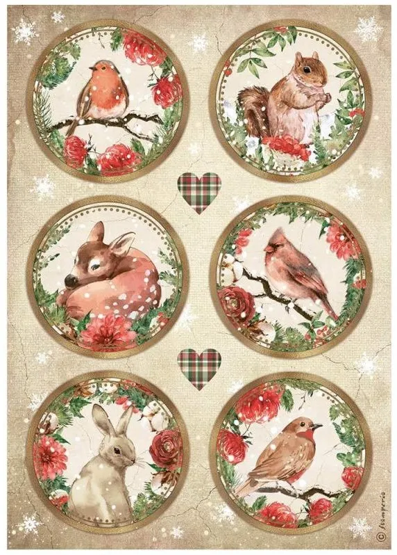 Romantic Home for the Holidays rounds rice paper