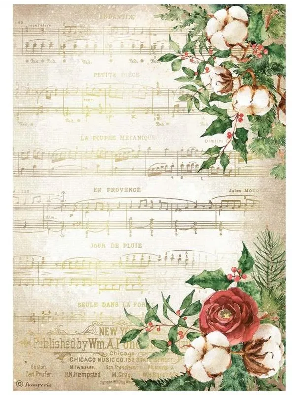 Romantic Home for the Holidays music rice paper