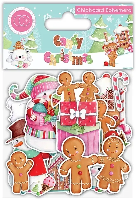 Candy Christmas Ephemera Die-Cuts, 18 pieces
