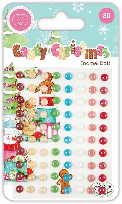 Candy Christmas Enamel Dots, 80 pieces