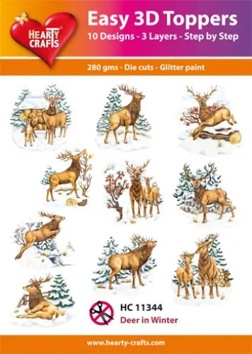 Deer in Winter 3D Toppers