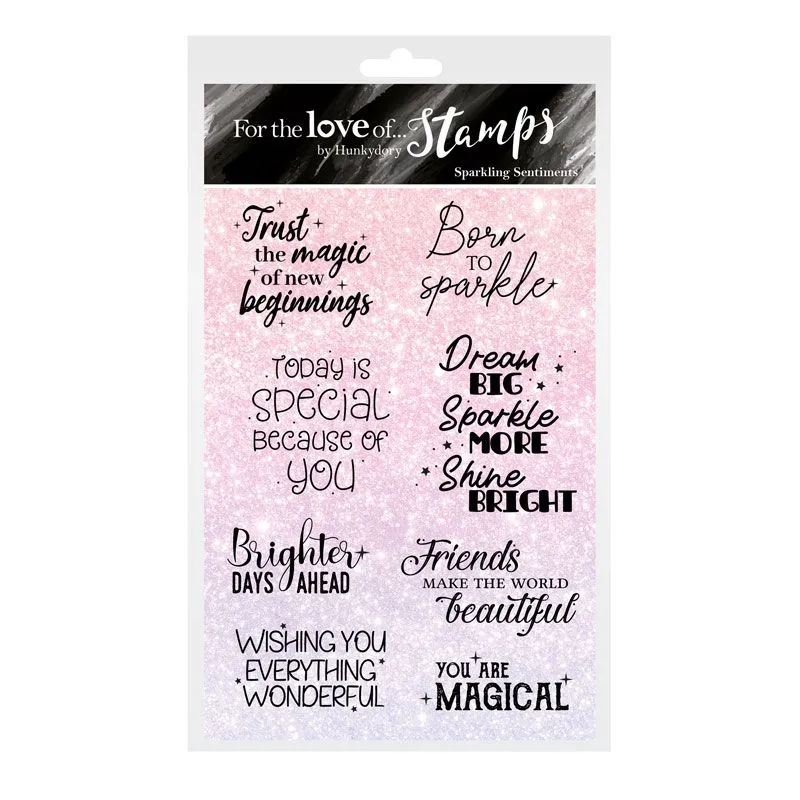 For the Love of Stamps - Sparkling Sentiments A6 Stamp Set
