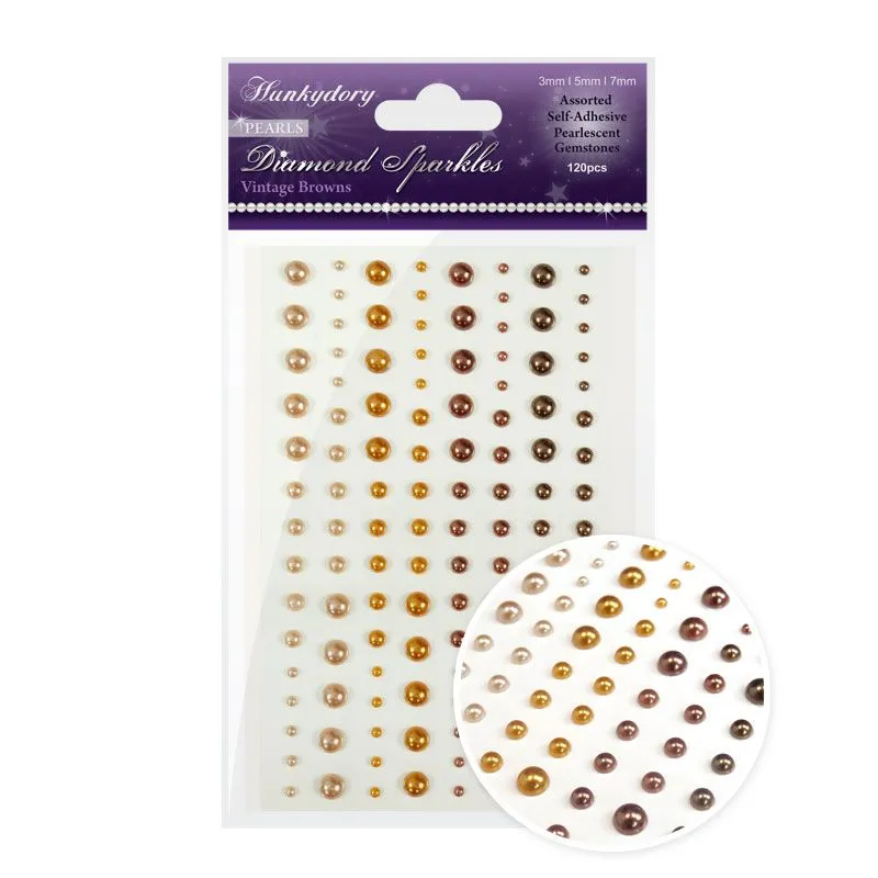 Diamond Sparkles Gemstones - Precious Pearls - Vintage Browns
