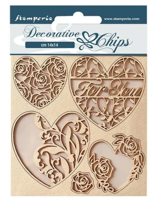 Rose Parfum Hearts Chipboard
