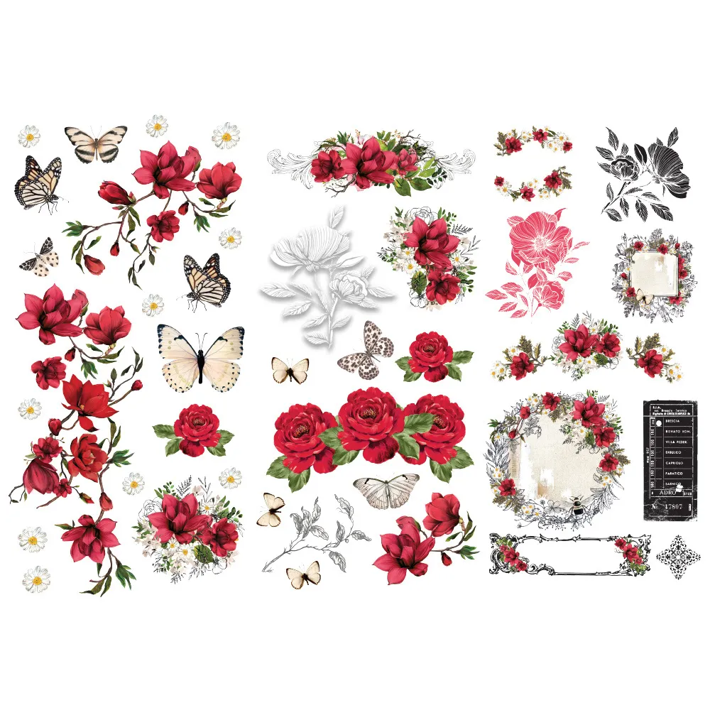 Magnolia Rouge Rub-On Transfers 6