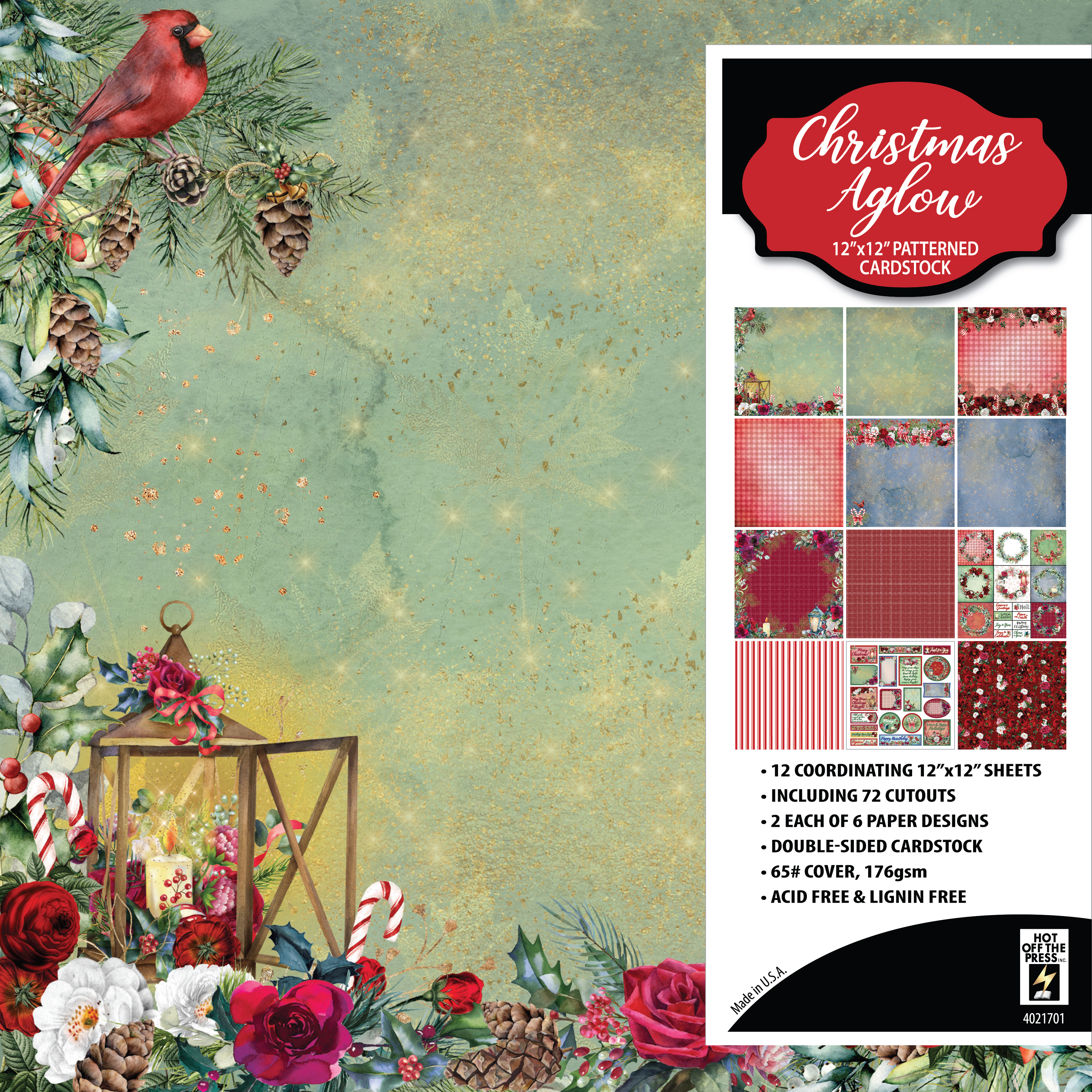 Christmas Aglow 12x12 Patterned Cardstock