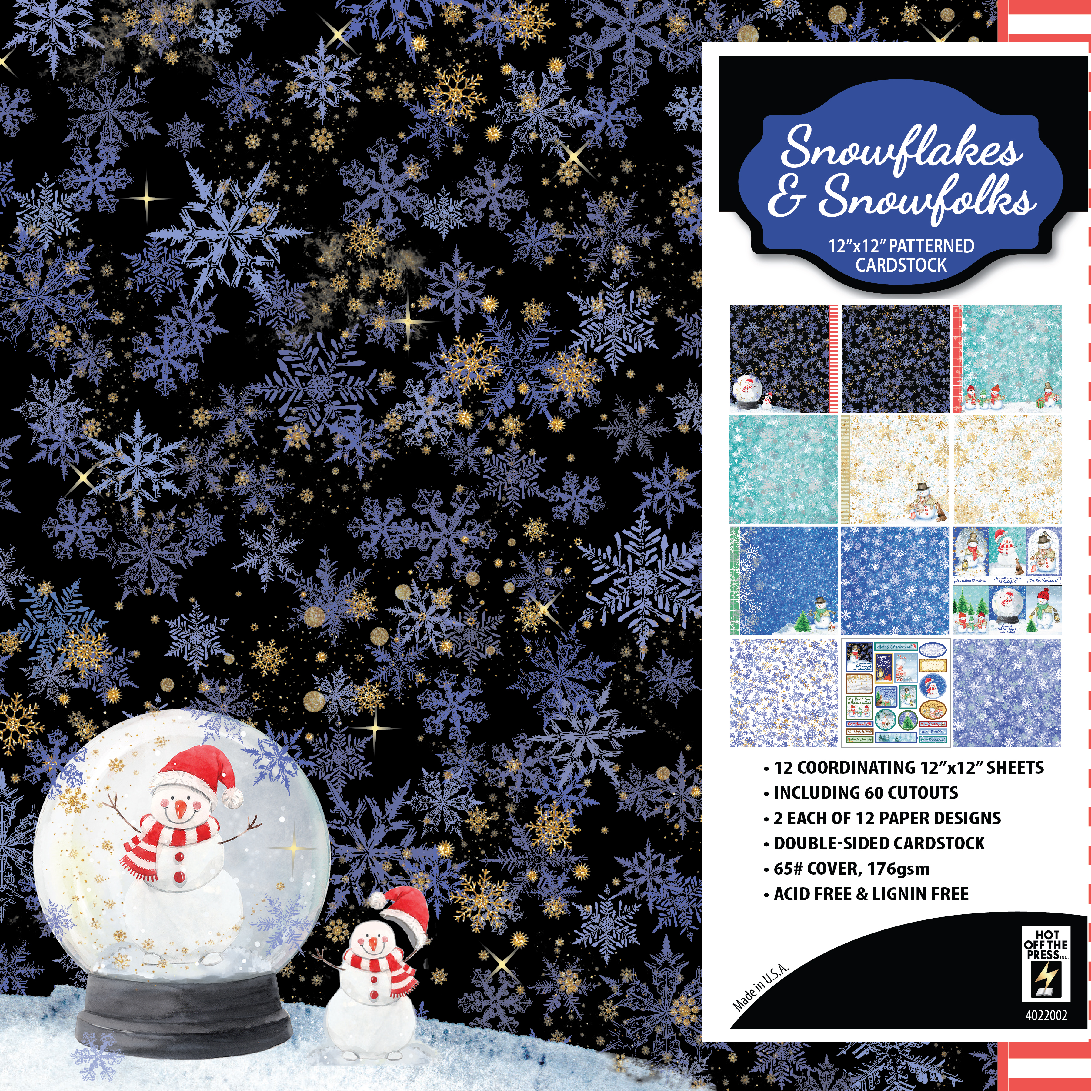 Snowflakes & Snowfolks 12x12 Patterned Cardstock