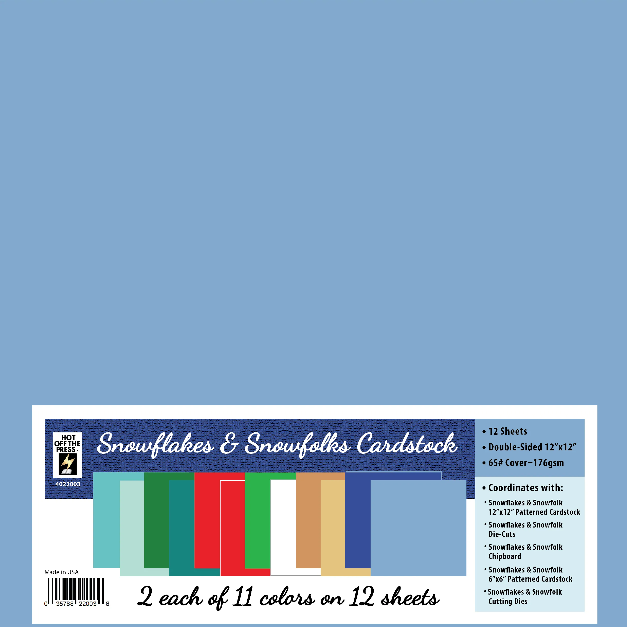 Snowflakes & Snowfolks 12x12 Solid Cardstock