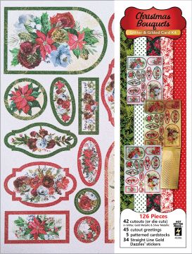 Christmas Bouquets Glitter & Gilded Card Kit