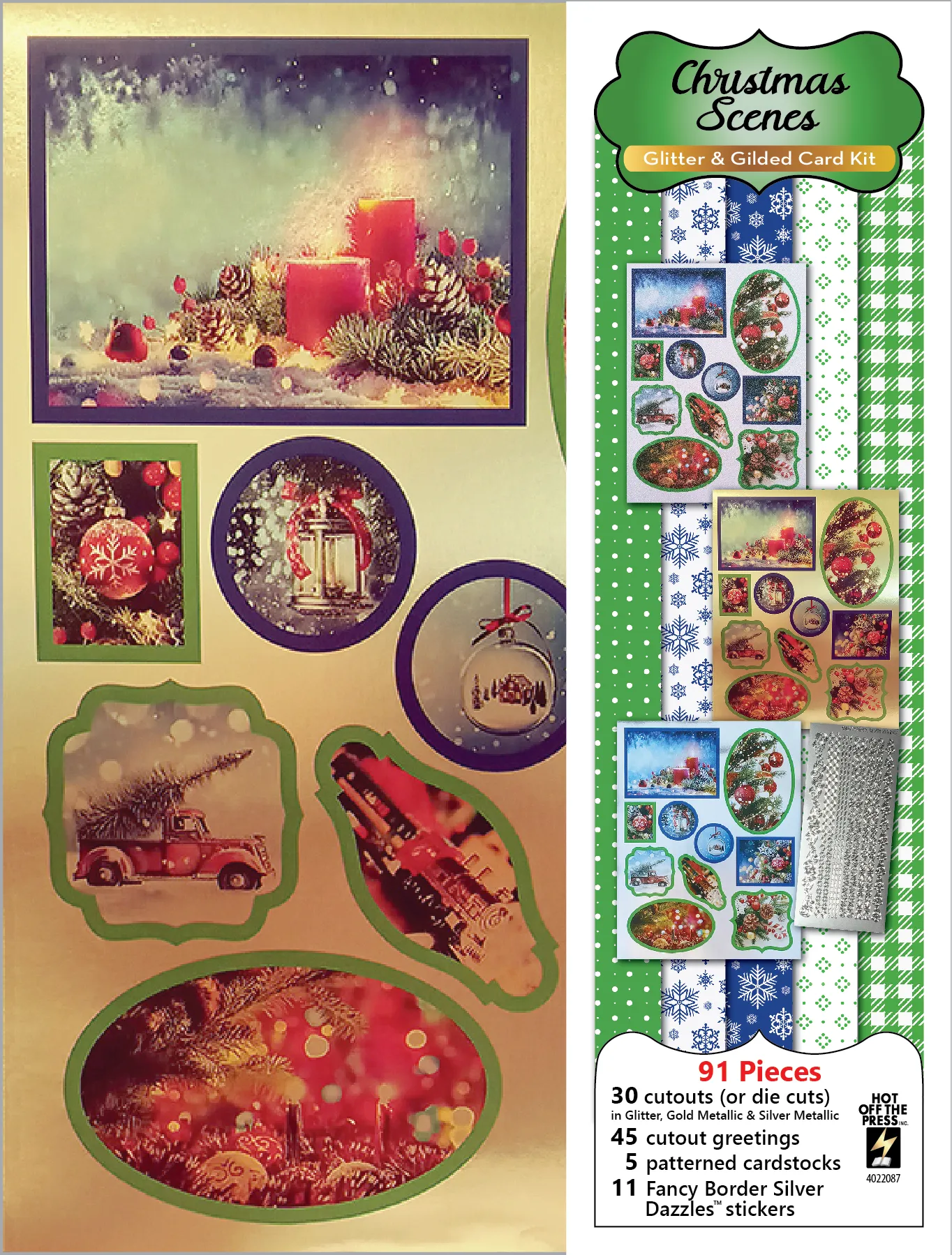 Christmas Scenes Glitter & Gilded Card Kit