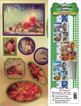 Christmas Scenes Glitter & Gilded Card Kit