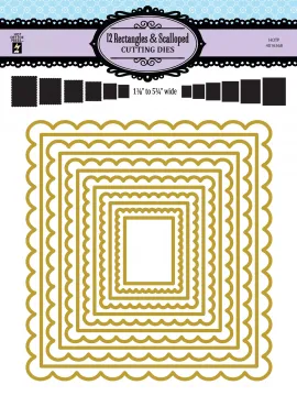 12 Rectangles & Scalloped Cutting Dies