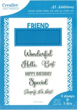 Friend Word Panel A6 Die and Stamp Set  | A2 Additions
