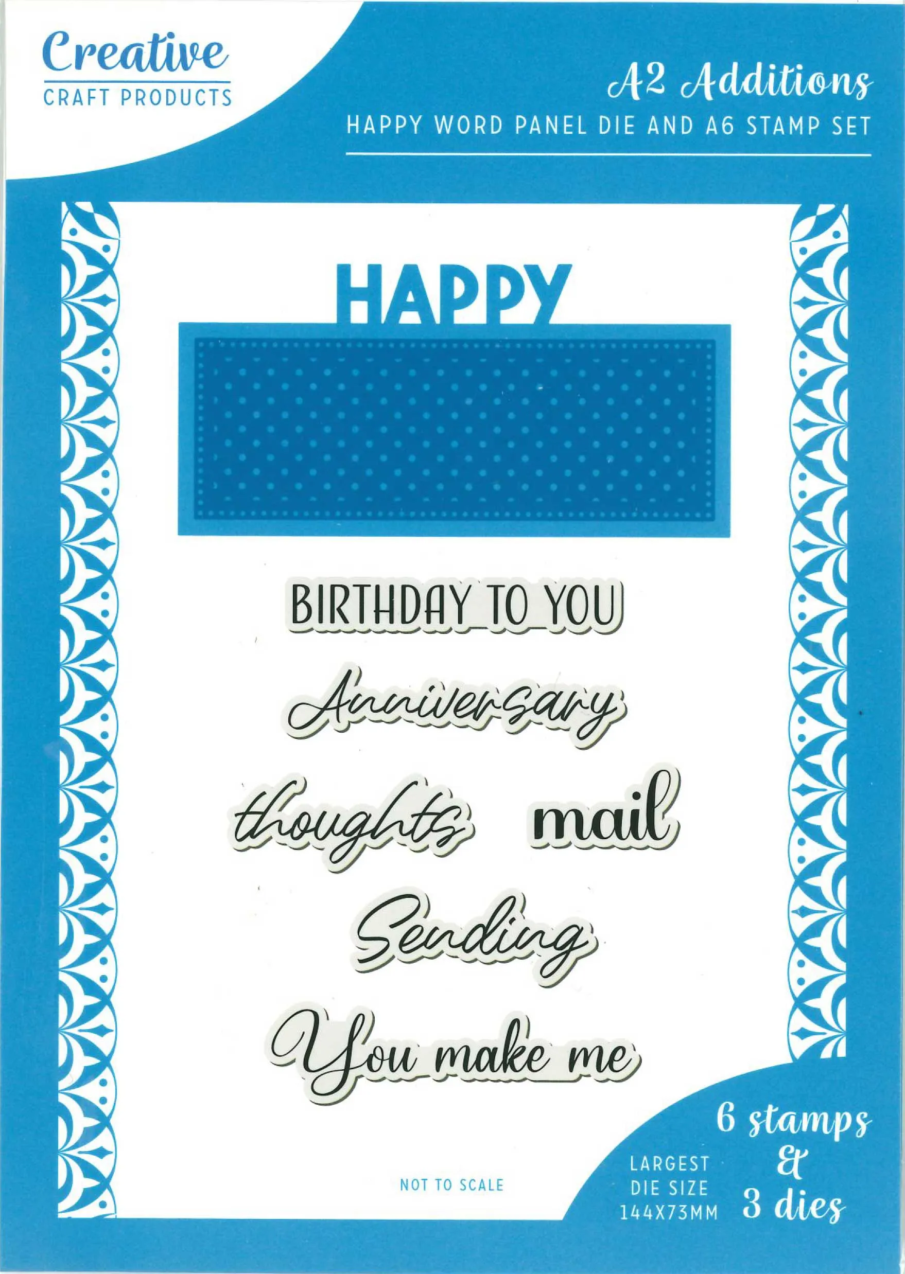Happy Word Panel A6 Die and Stamp Set | A2 Additions