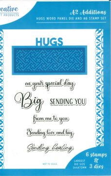 Hugs Word Panel A6 Die and Stamp Set | A2 Additions