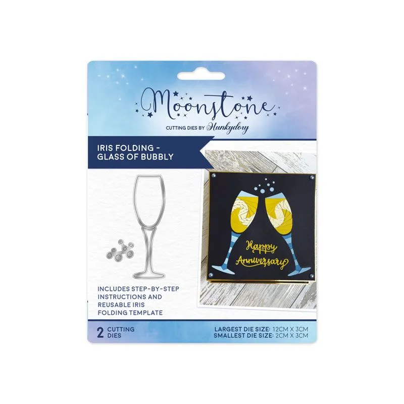 Moonstone Dies - Iris Folding - Glass of Bubbly