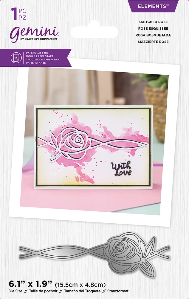 Sketched Rose Metal Die - Elements