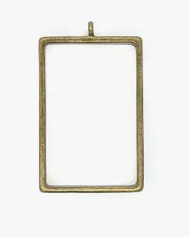 Rectangle Large Open Bezel Pendant, Bronze