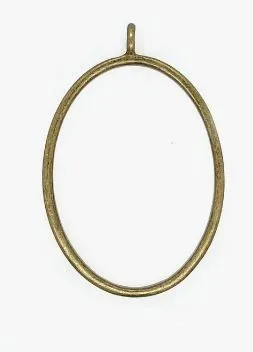 Oval Large Open Bezel Pendant, Bronze
