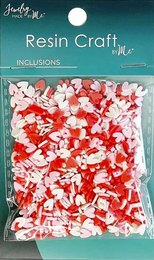 Heart Inclusions Red, White, Pink