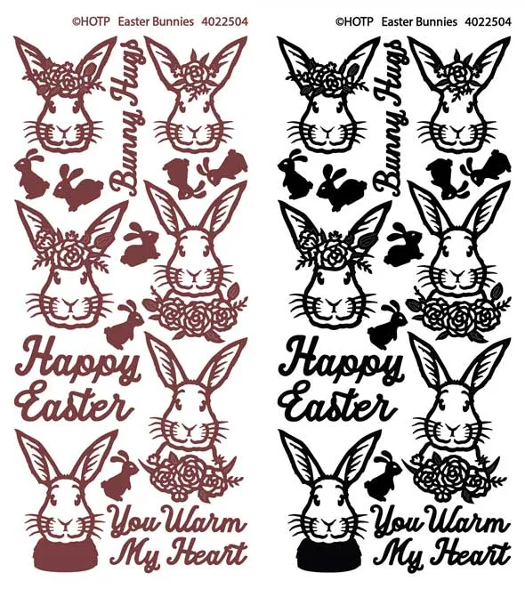 Easter Bunnies Dazzle Stickers, 2 pack