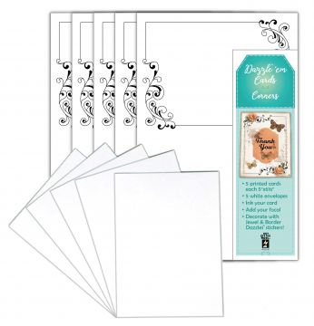 Dazzle 'em Cards--Corners, 5 cards & envelopes