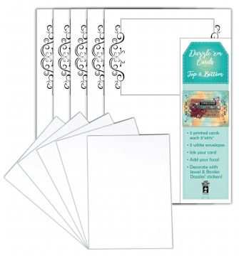 Dazzle 'em Cards--Top & Bottom, 5 cards & envelopes