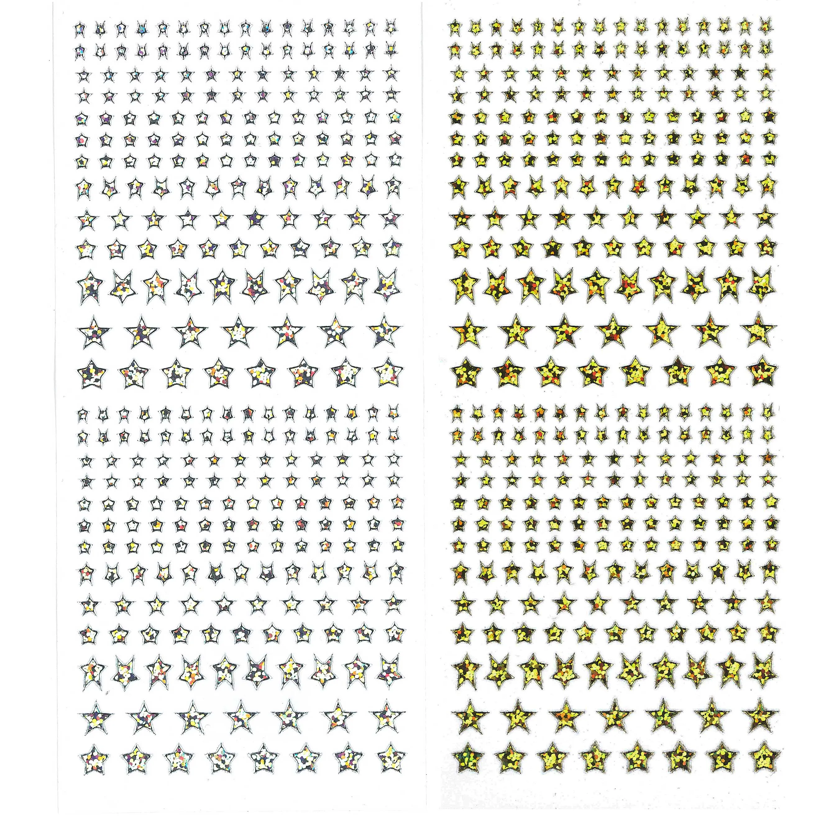 Star Dazzles Stickers, gold & silver glitter