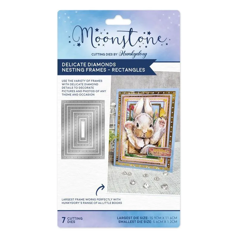 Delicate Diamonds Nesting Frames - Rectangles Moonstone Dies