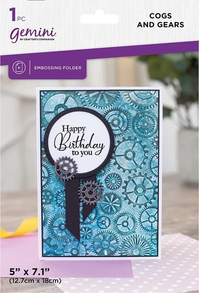 Cogs and Gears 5x7  2D Embossing Folder