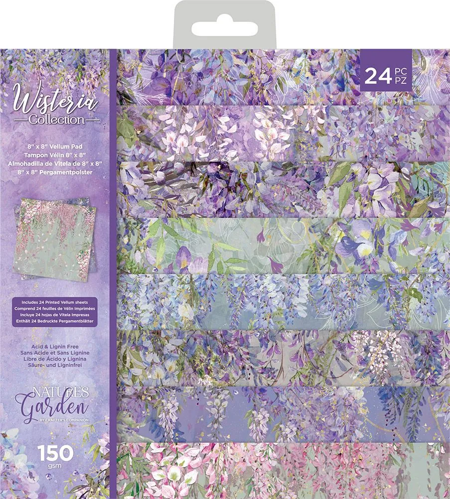 Nature's Garden Wisteria 8x8 Vellum Pad, 24 sheets