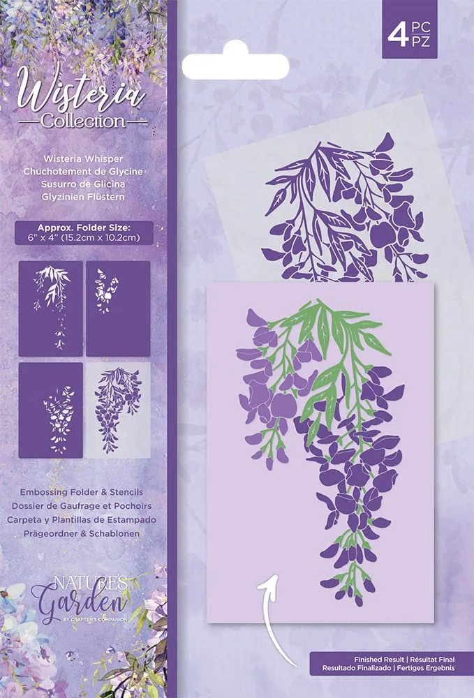 Nature's Garden Wisteria Embossing Folder & Stencil